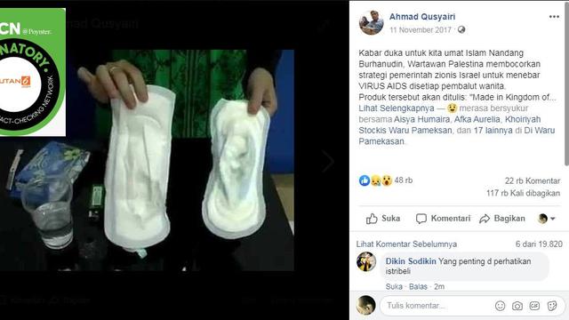 Cek Fakta Wartawan Palestina Kuak Strategi Israel Sebarkan Virus Aids Di Pembalut Faktanya Cek Fakta Liputan6 Com