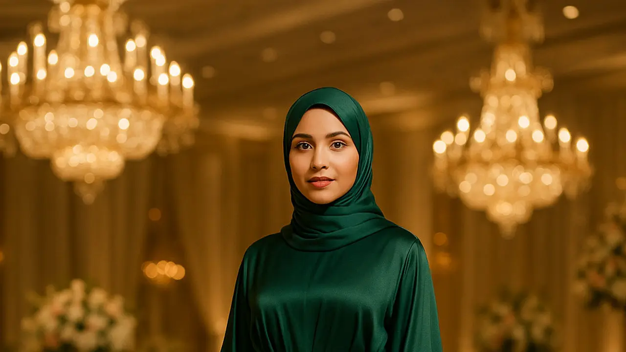 Gamis Kaftan Ikat untuk Pesta Pernikahan
