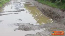 Jalan Rowosari Semarang Rusak Parah