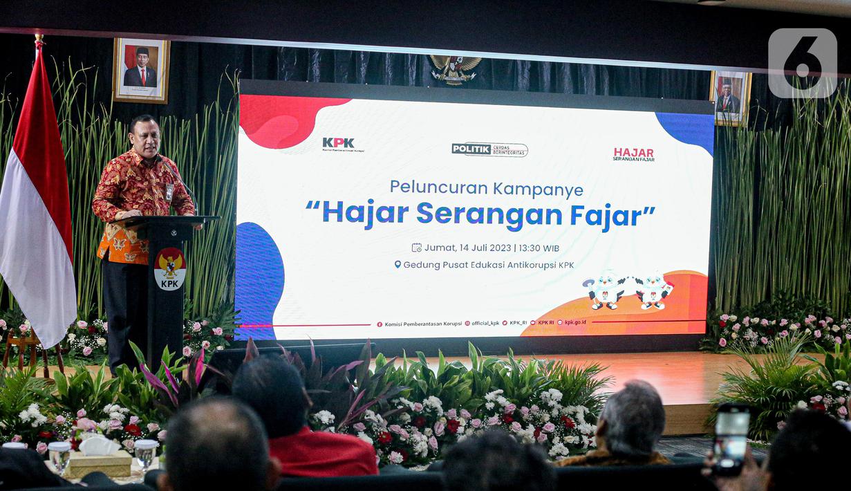 Ketua KPK Firli Bahuri menjelaskan, hal ini untuk memberikan pengingat agar pemilu bisa digelar secara bersih. (Liputan6.com/Faizal Fanani)