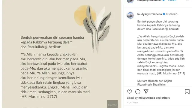 Unggahan Laudya Cynthia Bella