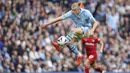 Haaland mencetak empat gol dalam pertandingan Premier League untuk pertama kalinya. (AP Photo/Dave Thompson)