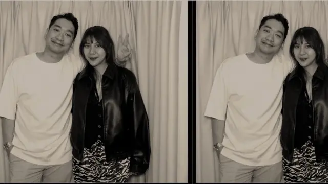 Adinda Thomas saat Umumkan Kehamilan pakai jaket hitam. [@adindathomas]