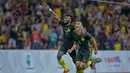 Timnas U-23 Malaysia mengoleksi sepuluh gol selama fase gurp SEA Games 2017.  Malaysia akhirnya menjadi pemuncak klasemen Grup A. (Bola.com/KL 2017)