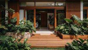 Desain Rumah Minimalis di Desa Tanpa Pagar Tapi Tetap Terasa Privat (Sumber: gemini.com)