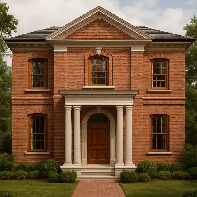 Rumah Estetik dengan Dinding Batu Bata Merah (Image by ChatGPT)