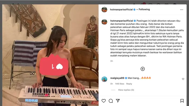 Unggahan Hotman Paris. (Foto: Dok. Instagram @hotmanparisofficial)