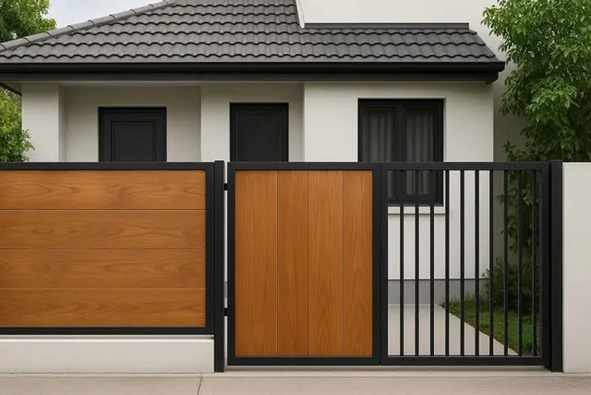 7 Model Pagar Rumah Minimalis Modern Perpaduan Kayu dan Besi, Bikin Fasad Makin Berkelas