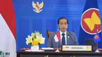 Presiden Joko Widodo (Jokowi)  memimpin KTT BIMP-EAGA ke-14 dan KTT IMT-GT dari Istana Kepresidenan Bogor secara virtual, Kamis (28/10/2021). (Dok Sekretariat Kepresidenan)