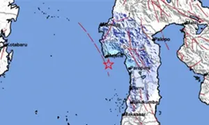 Gempa Magnitudo 4,7 mengguncang wilayah Polewali Mandar, Sulbar, Kamis (9/7/2026), pukul 08.09.36 WIB. (Liputan6.com/ Dok BMKG)