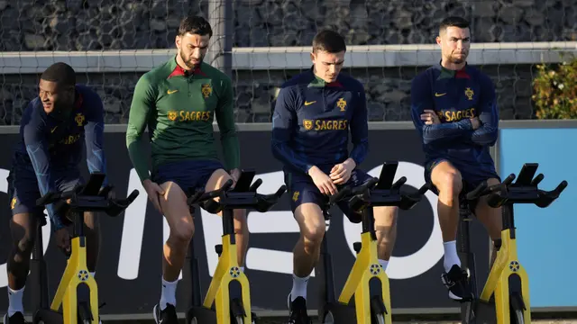 Foto: Masih Dibutuhkan Jasanya, Cristiano Ronaldo Ikut Latihan Bersama Timnas Portugal