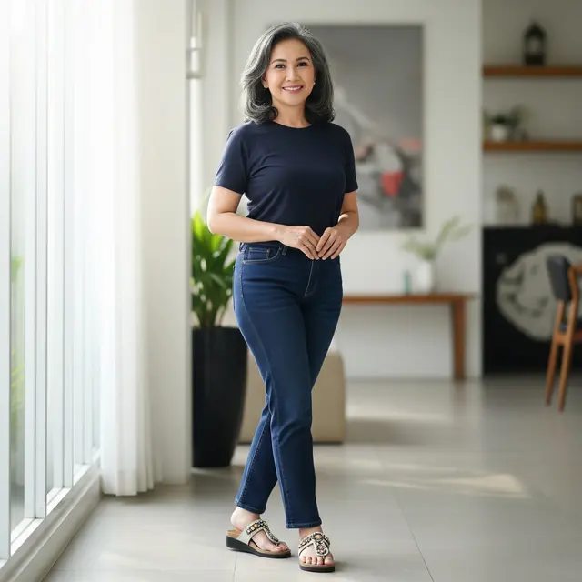 Model Celana Jeans untuk Wanita Usia 50 Tahunan