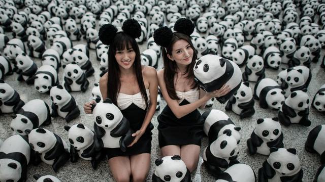 Ribuan Panda Mejeng di Bandara Hong Kong