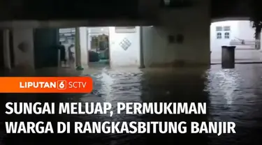 Hujan deras pada Minggu petang, menyebakan Sungai Cijoro meluap. Sedikitnya 70 rumah warga di Desa Rangkasbitung Timur, Kecamatan Rangkasbitung, Lebak, Banten, terendam banjir dengan ketinggian air mencapai 60 centimeter.