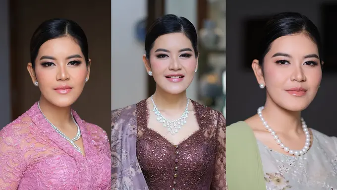 Pesona Kahiyang Ayu Dipulas Pinkish Glam Makeup yang Dipadu dengan Beragam Warna Kebaya