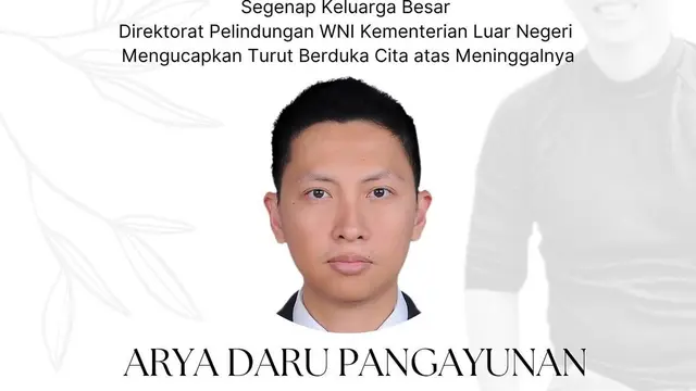 Diplomat Kemlu RI Arya Daru Pangayunan ditemukan meninggal di kamar kosnya di kawasan Gondangdia Kecil, Jakarta Pusat, Selasa (8/7/2025). (Foto: Instagram/@peduliwni)