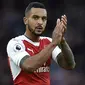 Penyerang Arsenal, Theo Walcott, tampil melawan Middlesbrough pada laga Premier League di Stadion Emirates, London, Sabtu (22/10/2016). Kedua tim bermain imbang 0-0. (Reuters/Hannah McKay)