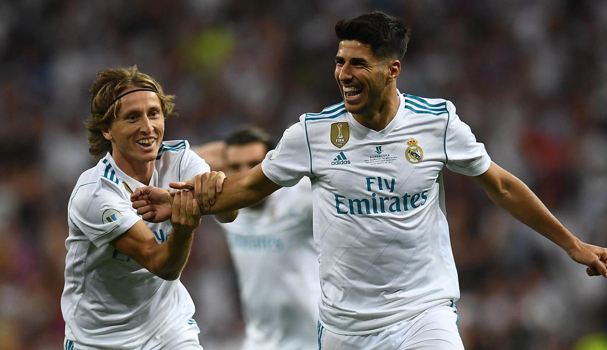 Pada musim 2016-2017, Marco Asensio mencatatkan 38 penampilan bersama Real Madrid dengan membukukan 10 gol dan 4 assist. (AFP/Gabriel Boiuys)