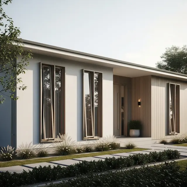 Rumah Minimalis Elegan 1 Lantai dengan Bukaan Jendela Dua Arah (Gemini AI)