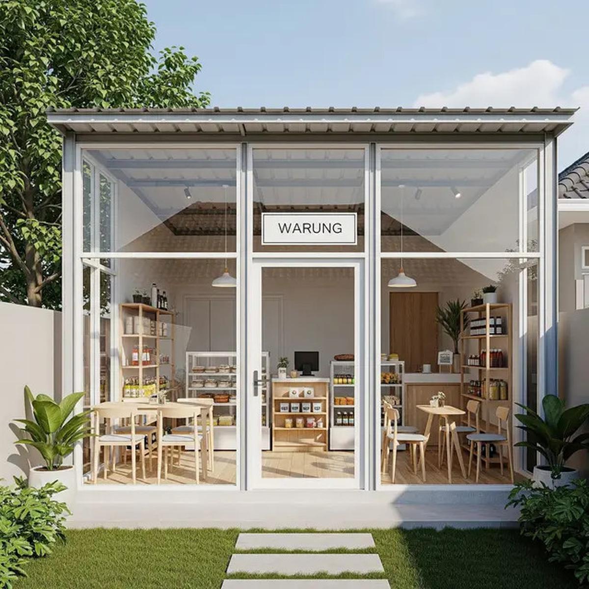 7 Desain Warung Baja Ringan Sederhana Depan Rumah, Praktis dan Tahan Lama