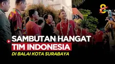 Berita video walikota Surabaya, Eri Cahyadi, menggelar acara sambutan untuk pemain dan staff Timnas Indonesia, di Balai Kota Surabaya. Tak ketinggalan pula kehadiran Timnas Palestina.