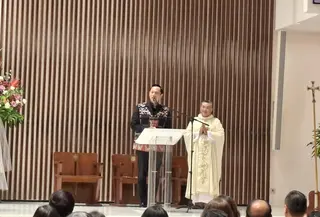 AHY hadiri Misa Perayaan Malam Paskah di Gereja Kalvari Paroki Lubang Buaya (Foto: Rifqy/Liputan6.com)