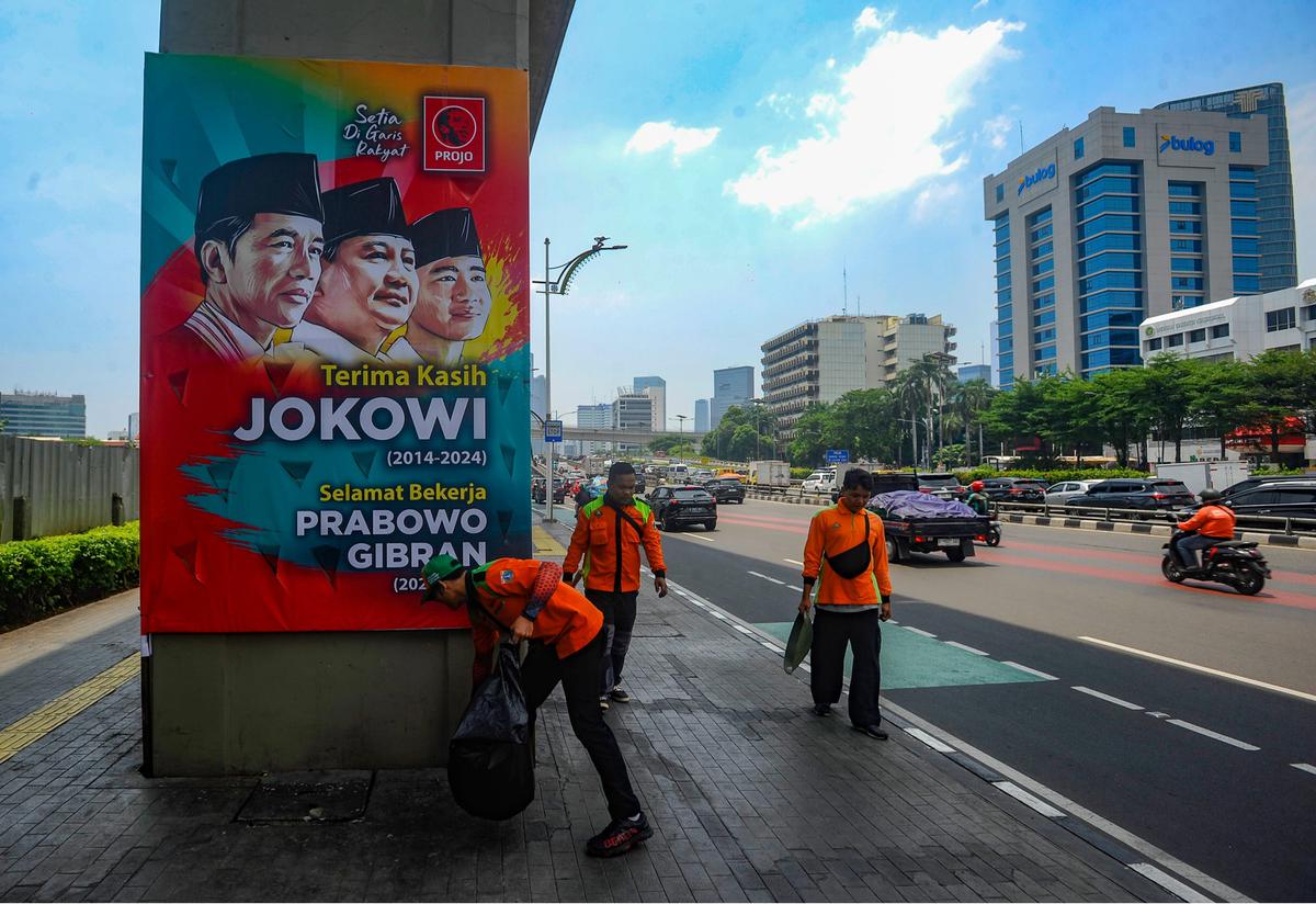 Baliho Terima Kasih Jokowi dan Selamat Bekerja Prabowo Menjamur di Jakarta