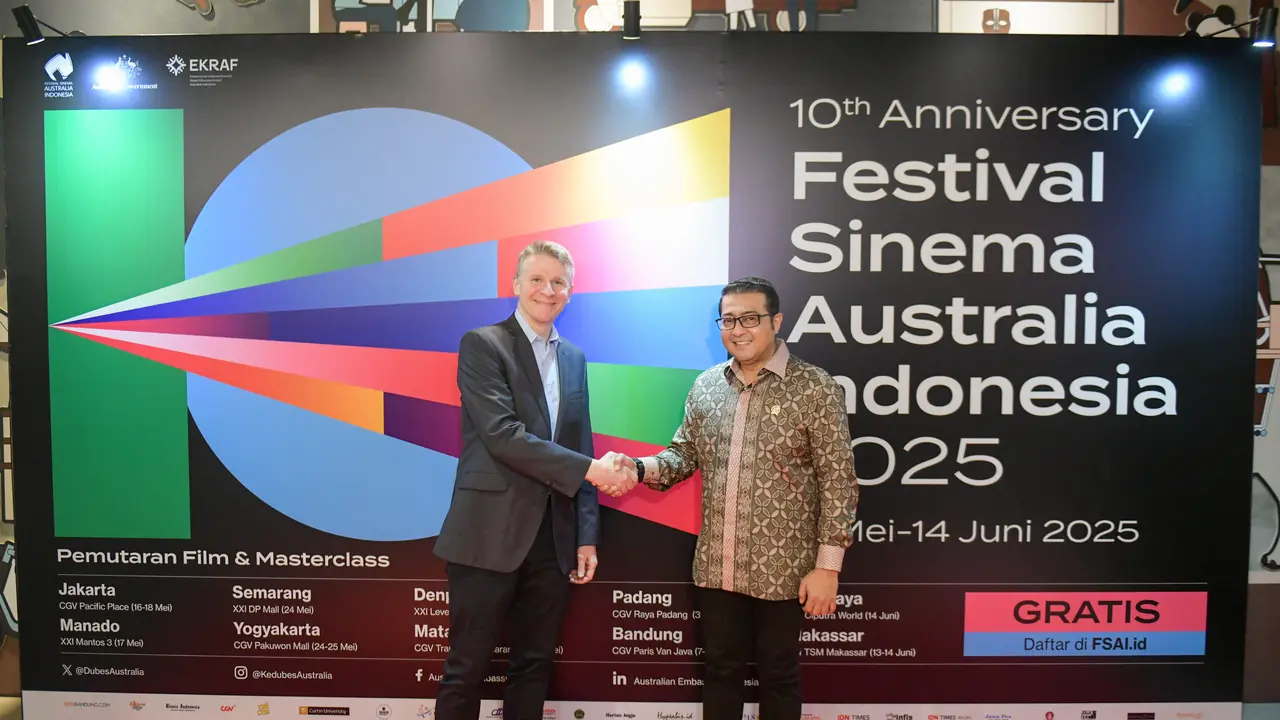 Media Launch Festival Cinema Australia Indonesia 2025 (FSAI 2025) di CGV Pacific Place Mall, Lantai 6, Jakarta, Jumat (9/5/2025). (Dok Kedubes Australia untuk Indonesia)