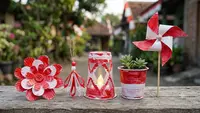 6 Kreasi Hiasan Merah Putih dari Gelas Bekas untuk Gang dan Halaman Rumah yang Unik dan Kreatif