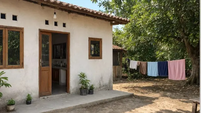 Rumah Kecil di Desa dengan 2 Kamar (AI Generated)