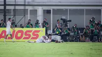 Momen Timnas Indonesia U-20 sukses mengamankan kemenangan kedua saat berjumpa Timor Leste U-20 pada pertandingan lanjutan Grup F pada ajang Kualifikasi Piala Asia U-20 2025. (Bagaskara Lazuardi/Bola.com)