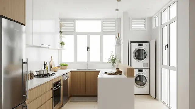 Dapur dan Area Cuci dengan Konsep Open Space