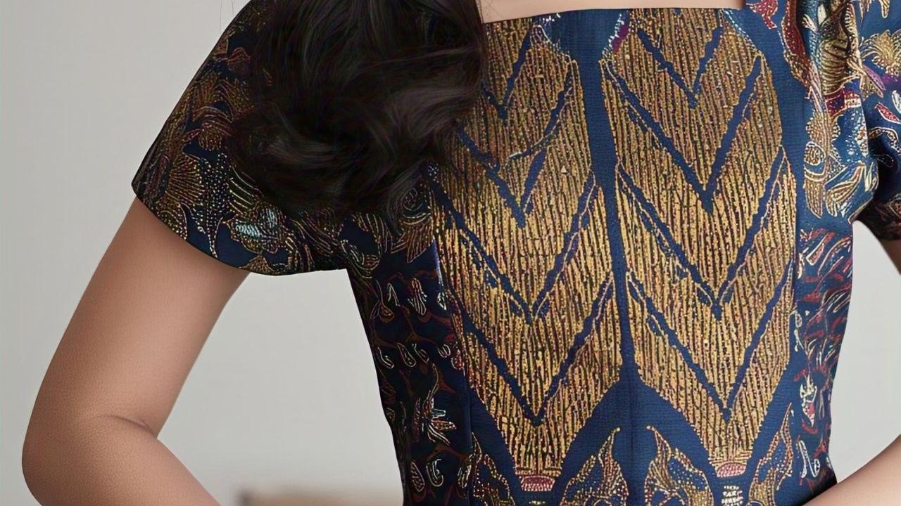 Dress Batik Brokat Potongan High Waist