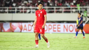 Striker Timnas Indonesia, Hokky Caraka, di Piala AFF 2024. (Bola.com/Abdul Aziz)