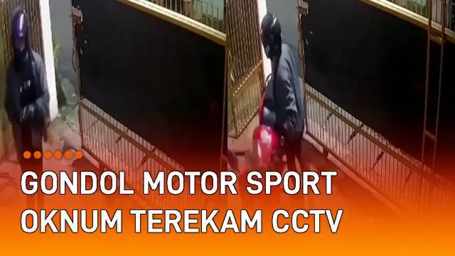 Aksi dua oknum curanmor mencuri motor sport terekam kamera CCTV.