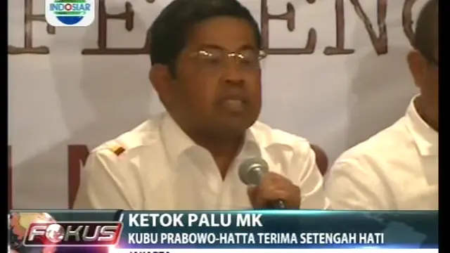 Ketok Palu MK, Kubu Prabowo - Hatta Terima Setengah Hati