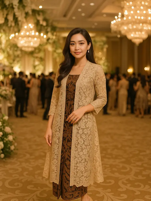 Model Batik Kombinasi Brokat untuk Pesta Pernikahan