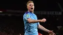 Kevin de Bruyne - Pemain Manchester City ini dikenal dengan umpan-umpan matangnya untuk lini depan Manchester City. De Bruyne telah menyumbang 20 assist untuk Manchester City di musim ini. (AFP/Paul Ellis)