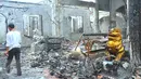 Kondisi Vihara Butong yang habis di lalap api,Tangerang, Banten, Jumat (19/2). Kebakaran tersebut menewaskan empat orang. (Liputan6.com/Faisal R Syam)
