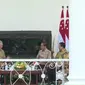 Presiden Jokowi didampingi Menhan RI Prabowo Subianto menyambut kunjungan PM Singapura Lee Hsien Loong di Istana Kepresidenan Bogor, Senin 29 April 2024. (Foto: Youtube Sekretariat Presiden)