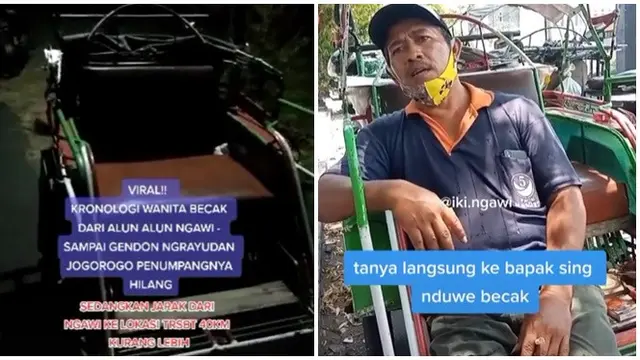 Viral Penumpang Becak Mendadak Hilang Misterius, Sempat Terekam CCTV