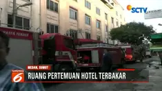 Asap hitam yang sempat membumbung dari lantai 6 hotel sempat memicu kepanikan para tamu hotel.
