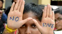 Ilustrasi tolak perkosaan terhadap anak (AFP Photo)