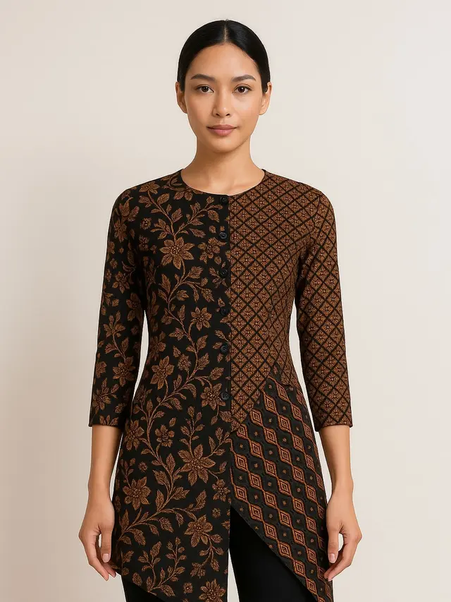 Model Batik Tunik Slimfit Wanita Terbaru