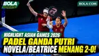 Novela Putria dan Beatrice Gumulya tampil dominan pada babak kedua padel ganda putri Asian Games Aichi-Nagoya 2026. Pasangan Indonesia mengalahkan S. Fardi/Z. Kahrizi dari Iran dengan skor 6-3, 6-1 untuk melaju ke babak berikutnya.
