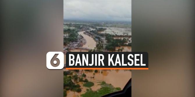 VIDEO: Terisolasi, Gubernur Kalsel Kirim Bantuan Banjir Lewat Udara