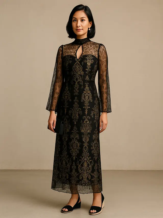 Model Dress Tile Modern Non Hijab/Ilustrasi gambar AI