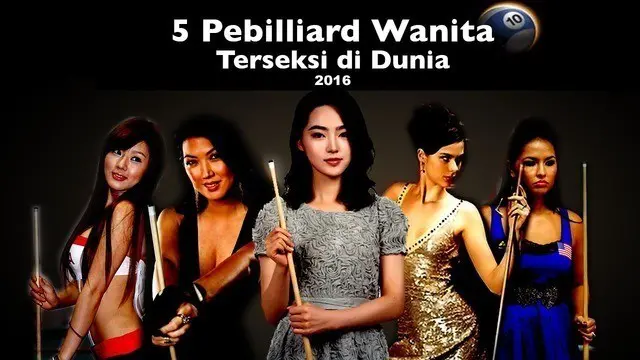 Video lima pemain billiard terseksi di dunia tahun 2016, salah satunya Shanelle Loraine pebilliard asal Amerika yang pernah menjadi model iklan shampo.