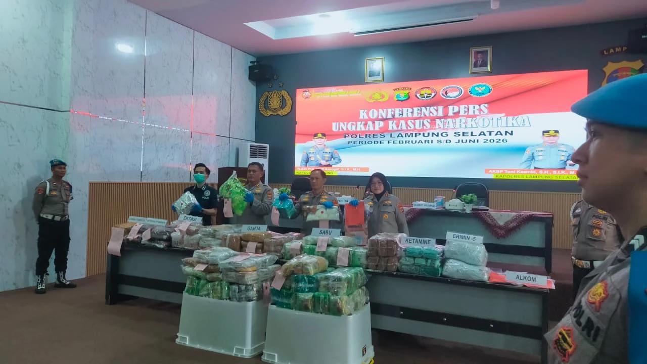 Polda Lampung Bongkar Jaringan Narkoba Aceh-Medan, 24 Tersangka Ditangkap dalam 4 Bulan