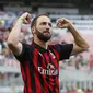 Striker AC Milan, Gonzalo Higuain (AP Photo/Antonio Calanni)